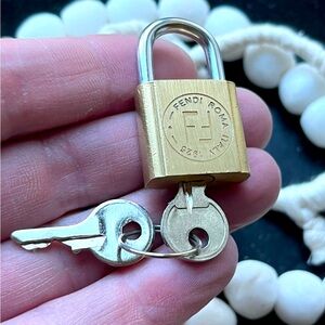 RARE - Vintage FENDI Lock w 2 keys (solid brass)
